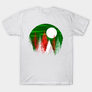 Christmas in the forest on a full moon T-Shirt